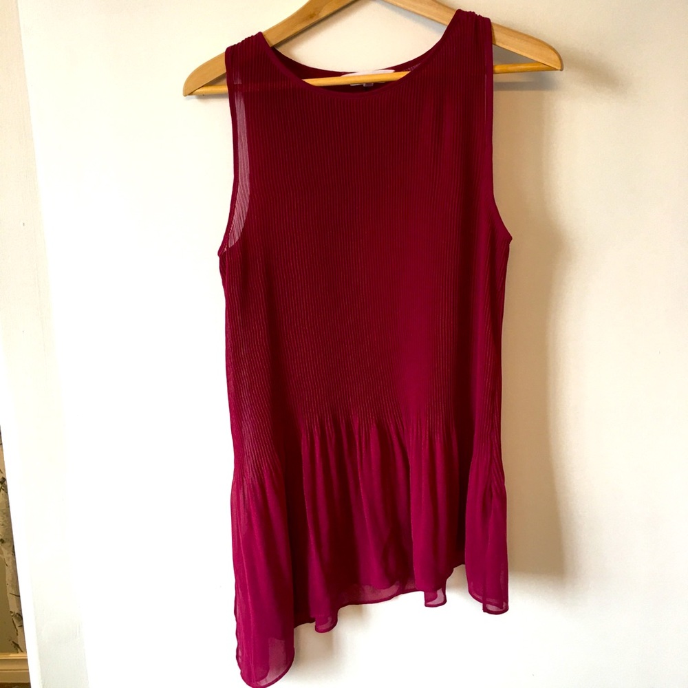 EUC BGBGeneration Pink asymmetrical sheer tank